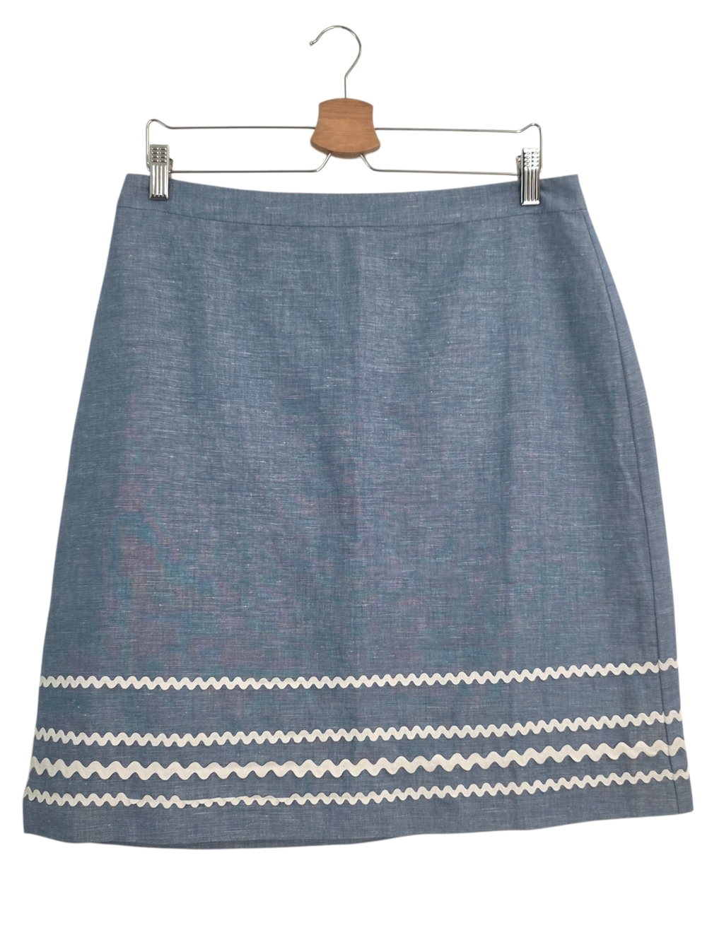 Ann Taylor NWT A-line Skirt Blue Linen Blend Classic Minimalist Size 10